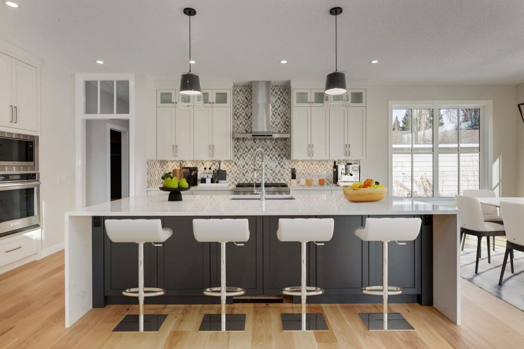 Charleswood Custom Home Build kitchen island