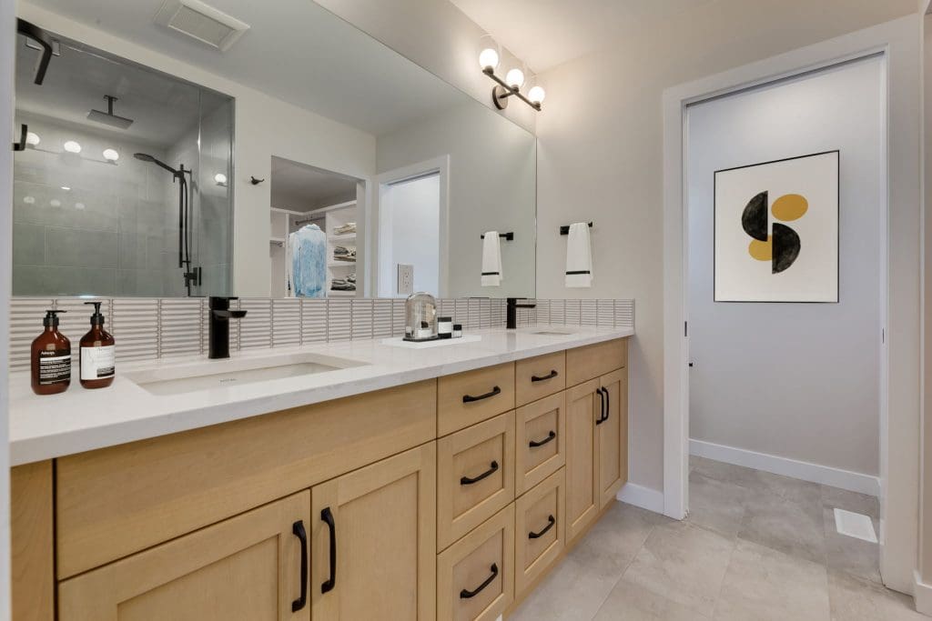 Charleswood Custom Home Build Jack and JIll bathroom